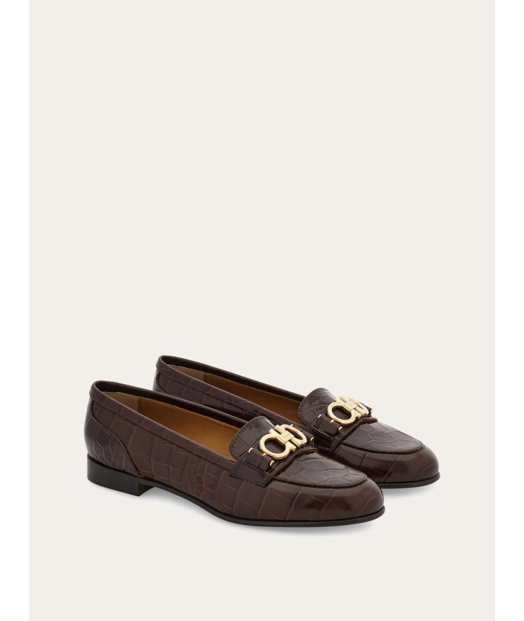 FERRAGAMO Коричневые кожаные мокасины, фото 2