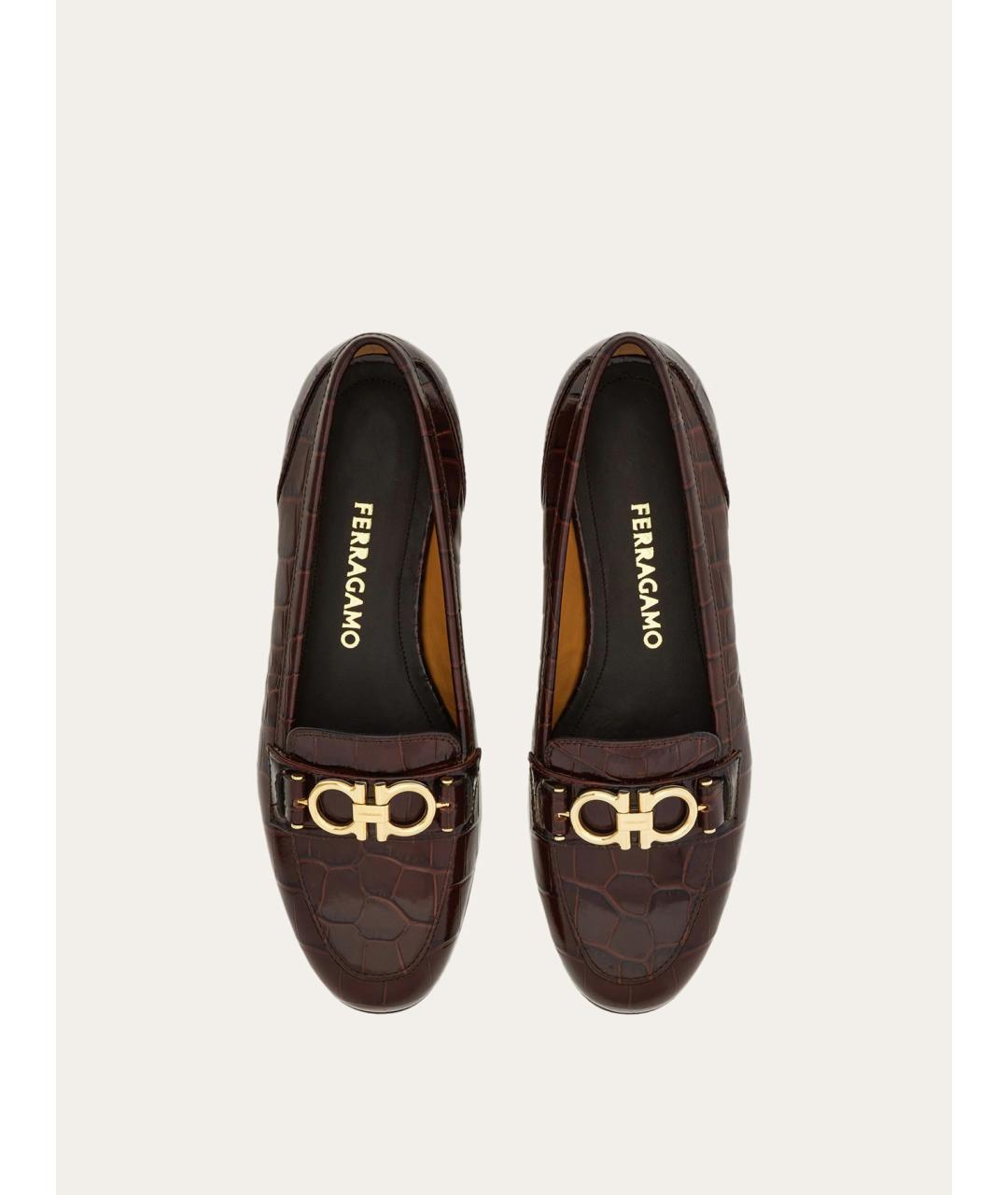 FERRAGAMO Коричневые кожаные мокасины, фото 3