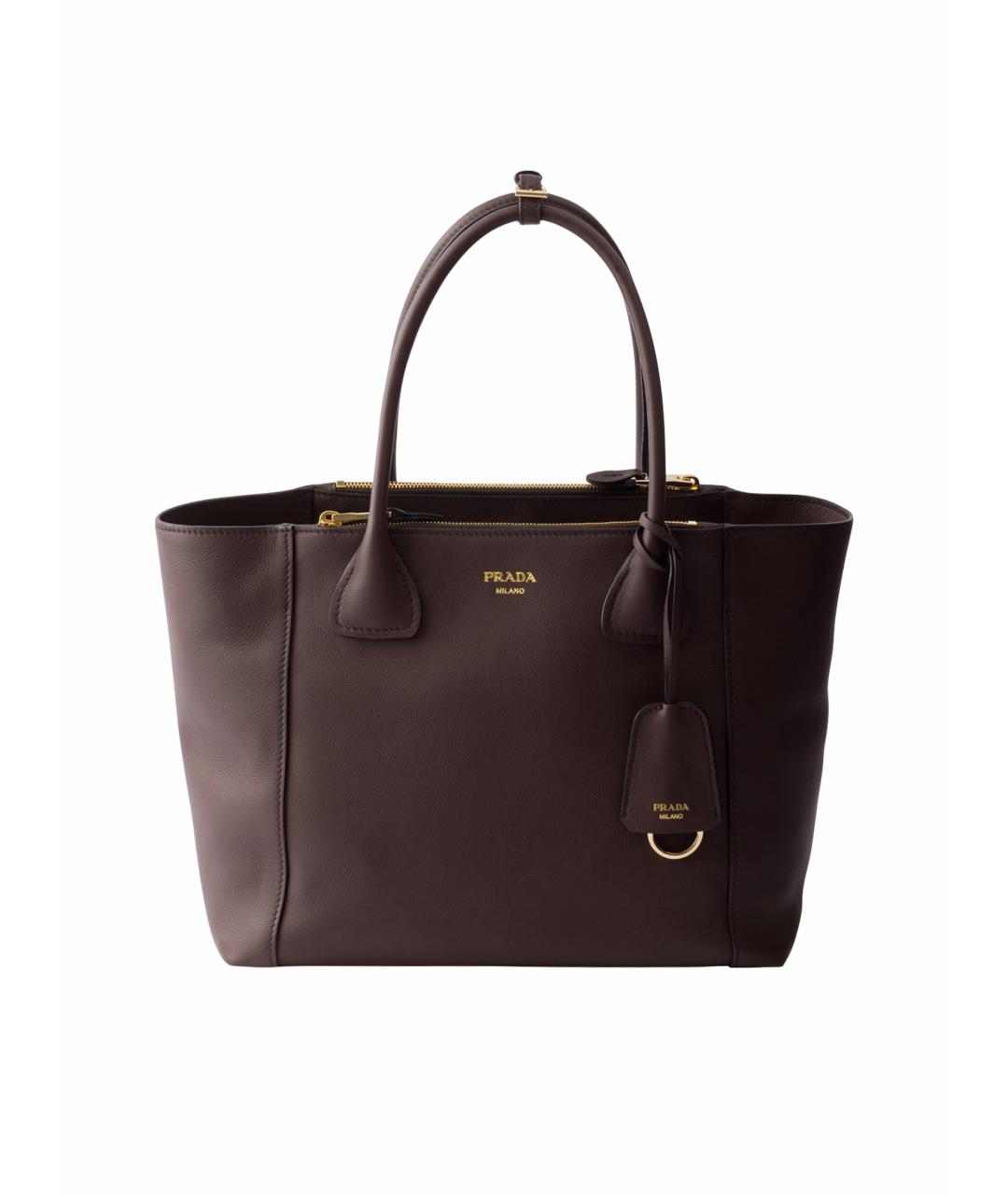 PRADA Коричневая кожаная сумка тоут, фото 1