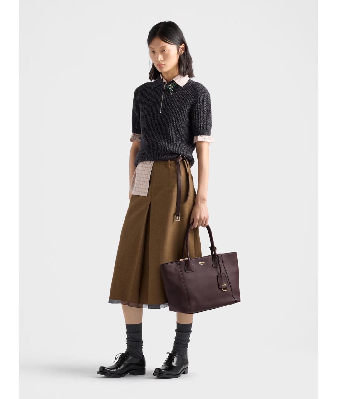PRADA Коричневая кожаная сумка тоут, фото 3