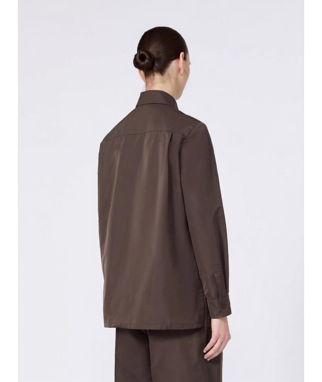 MAX MARA Коричневая полиэстеровая рубашка, фото 4