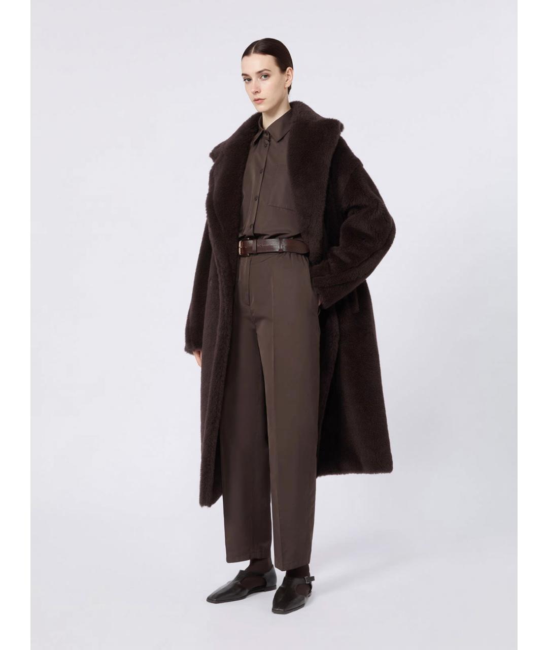 MAX MARA Коричневая полиэстеровая рубашка, фото 2