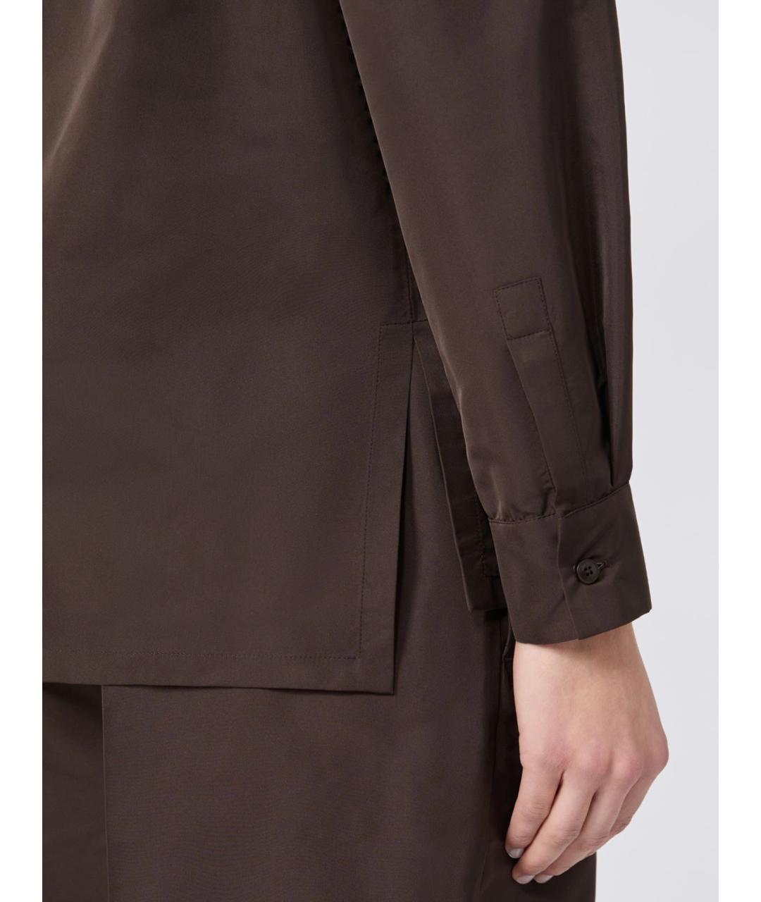 MAX MARA Коричневая полиэстеровая рубашка, фото 5