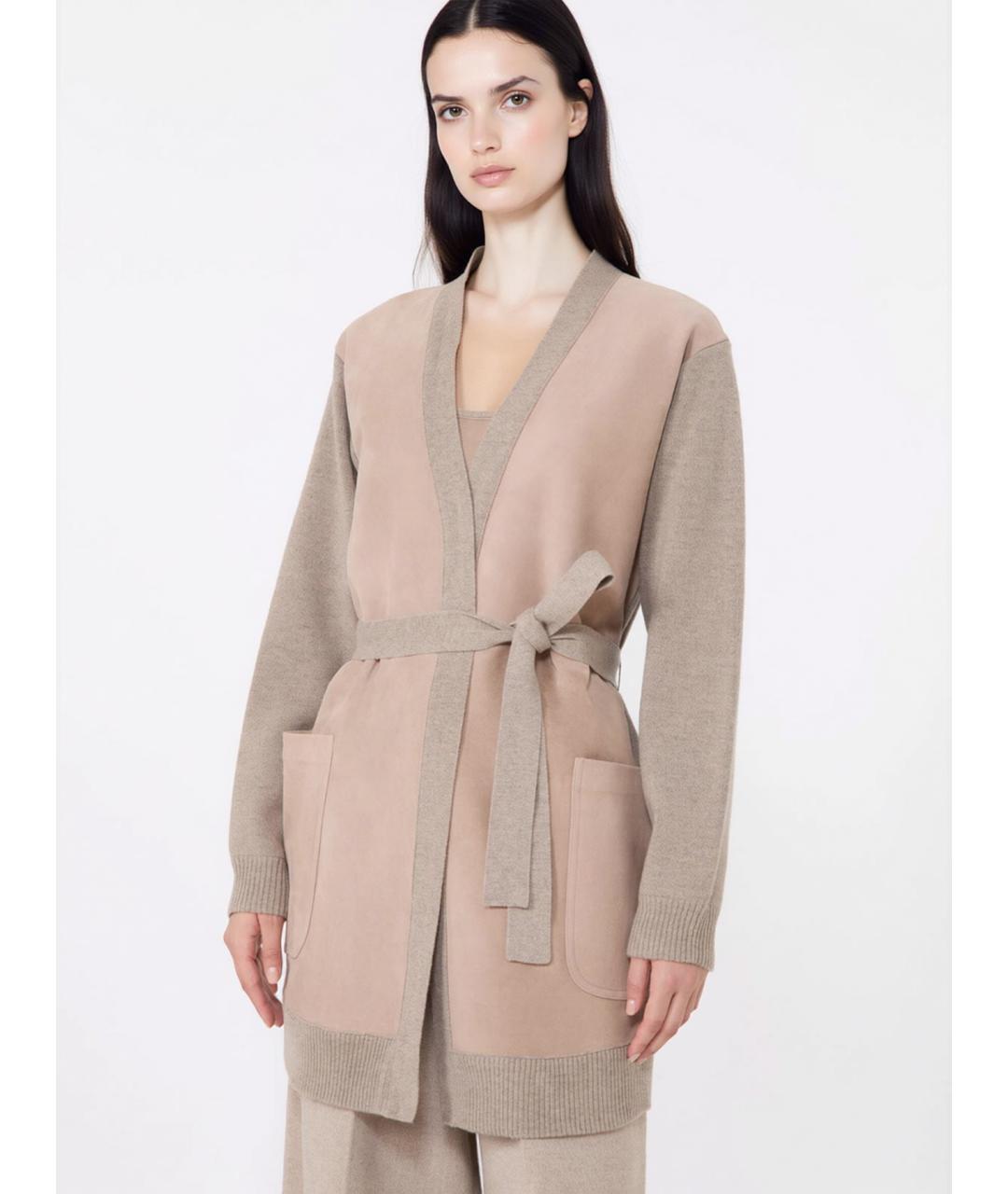 MAX MARA Бежевый шерстяной кардиган, фото 5