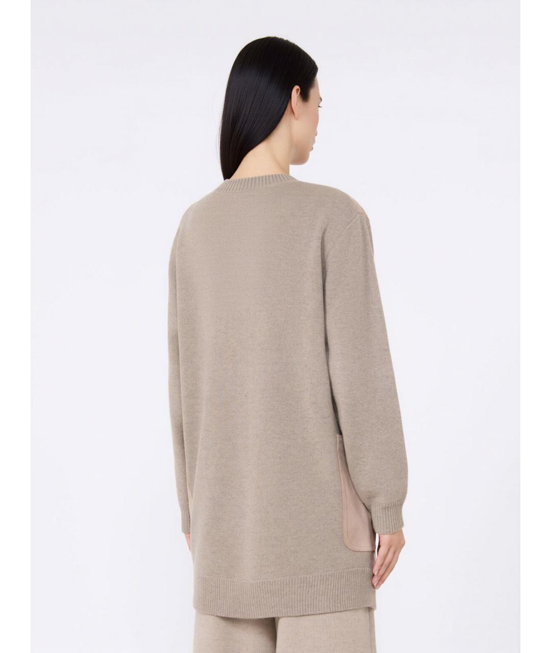 MAX MARA Бежевый шерстяной кардиган, фото 4