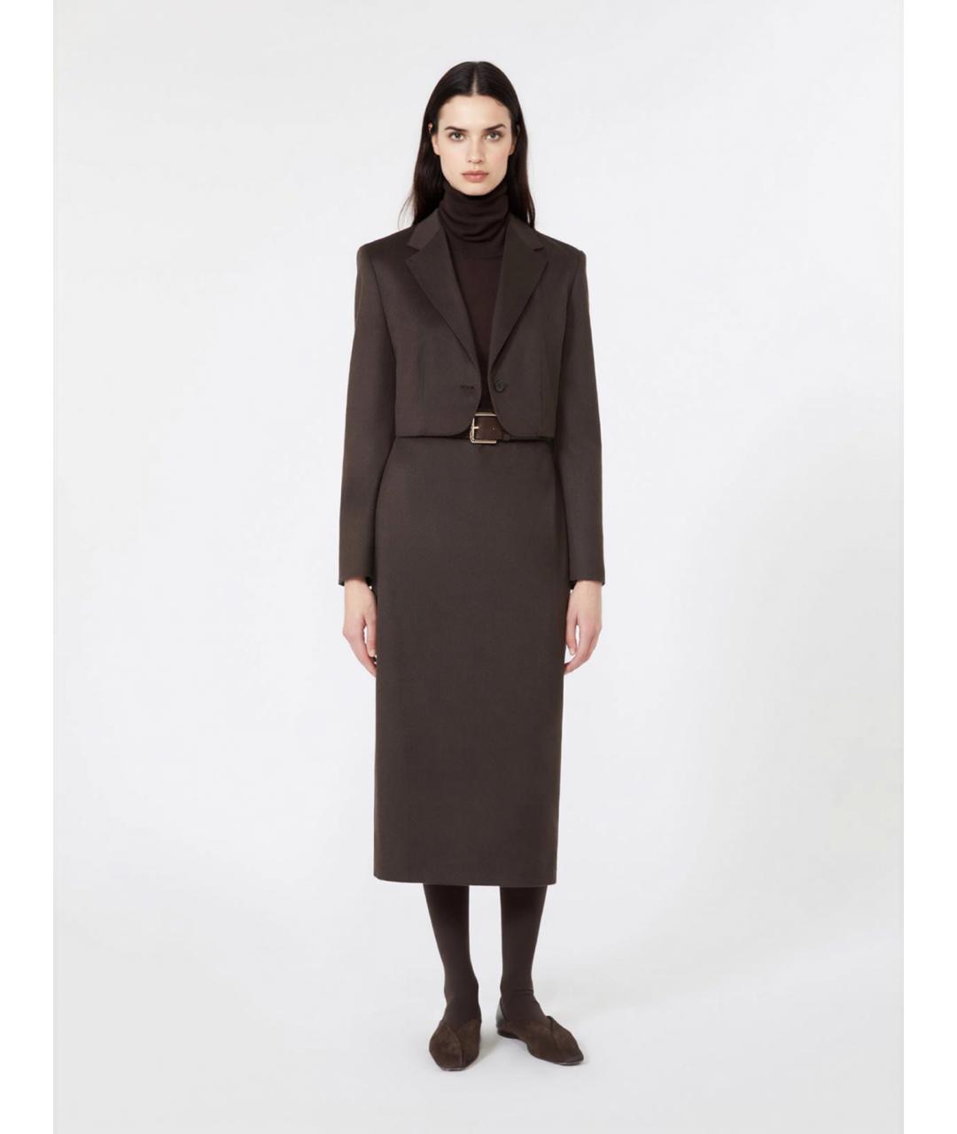 MAX MARA Коричневый шерстяной жакет/пиджак, фото 2