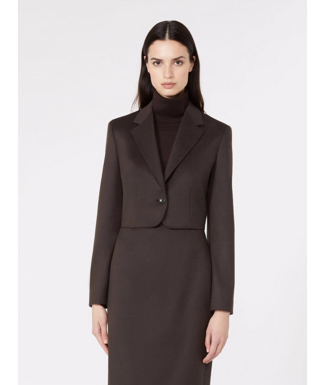 MAX MARA Коричневый шерстяной жакет/пиджак, фото 3