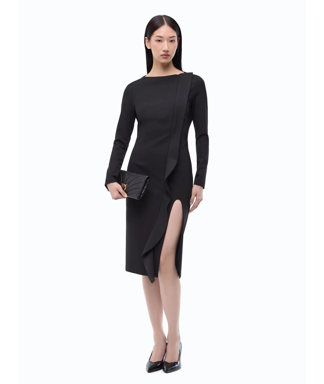 PINKO Черное полиэстеровое коктейльное платье, фото 2