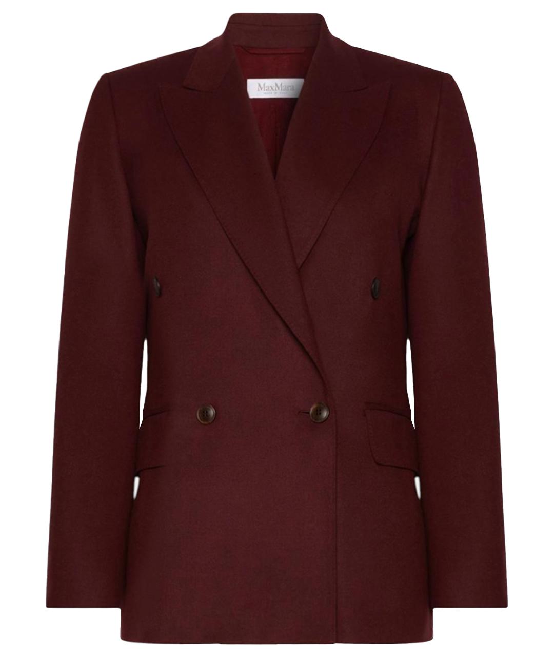 MAX MARA Бордовый шерстяной жакет/пиджак, фото 1