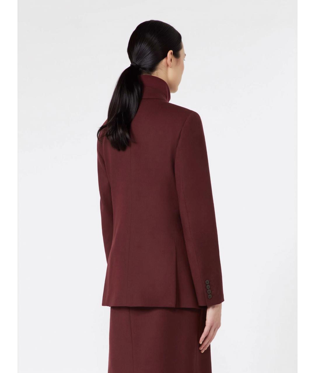 MAX MARA Бордовый шерстяной жакет/пиджак, фото 4