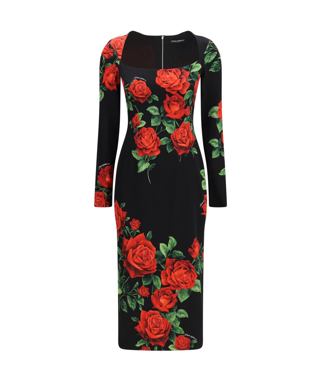 DOLCE&GABBANA Черное шелковое коктейльное платье, фото 1