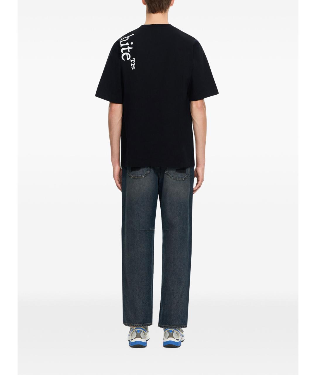 OFF-WHITE Черная хлопковая футболка, фото 4