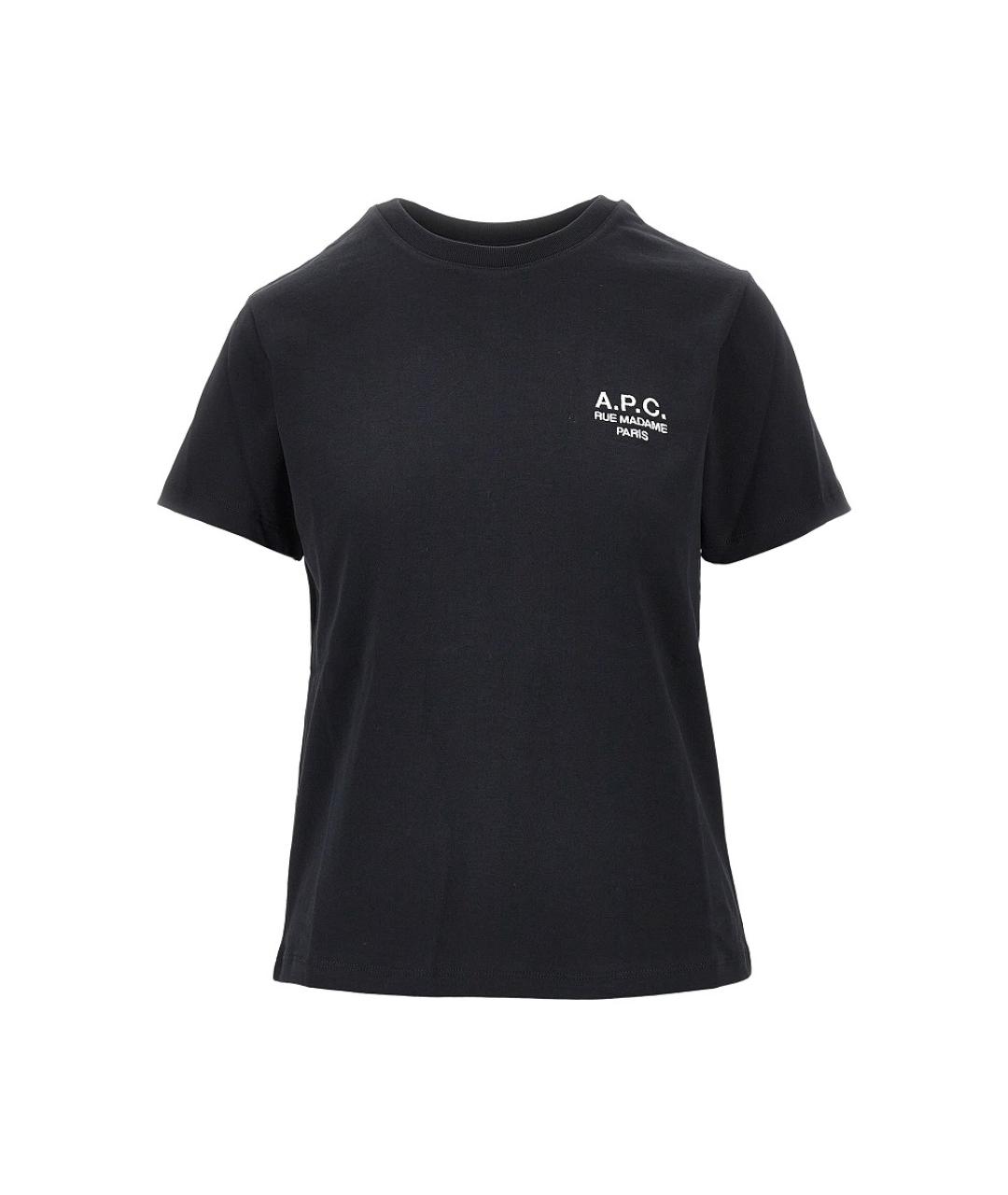 A.P.C. Черная хлопковая футболка, фото 4