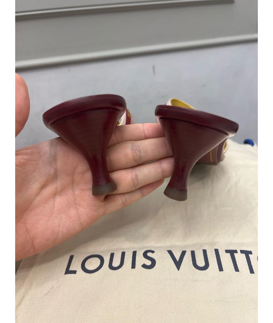 LOUIS VUITTON PRE-OWNED Мульти текстильные мюли, фото 4