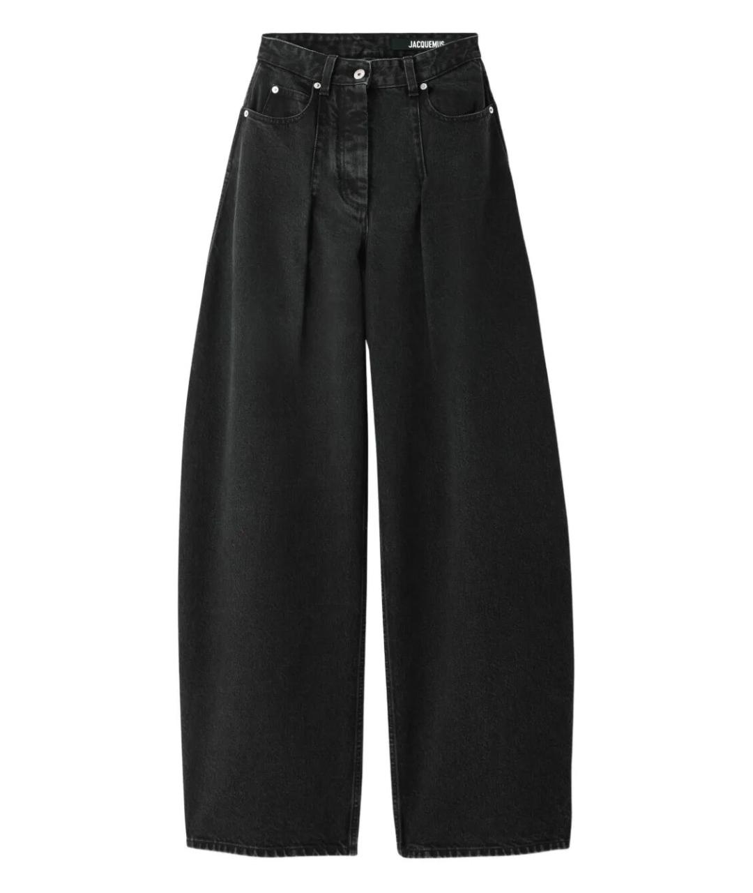 JACQUEMUS Черные хлопковые прямые брюки, фото 1
