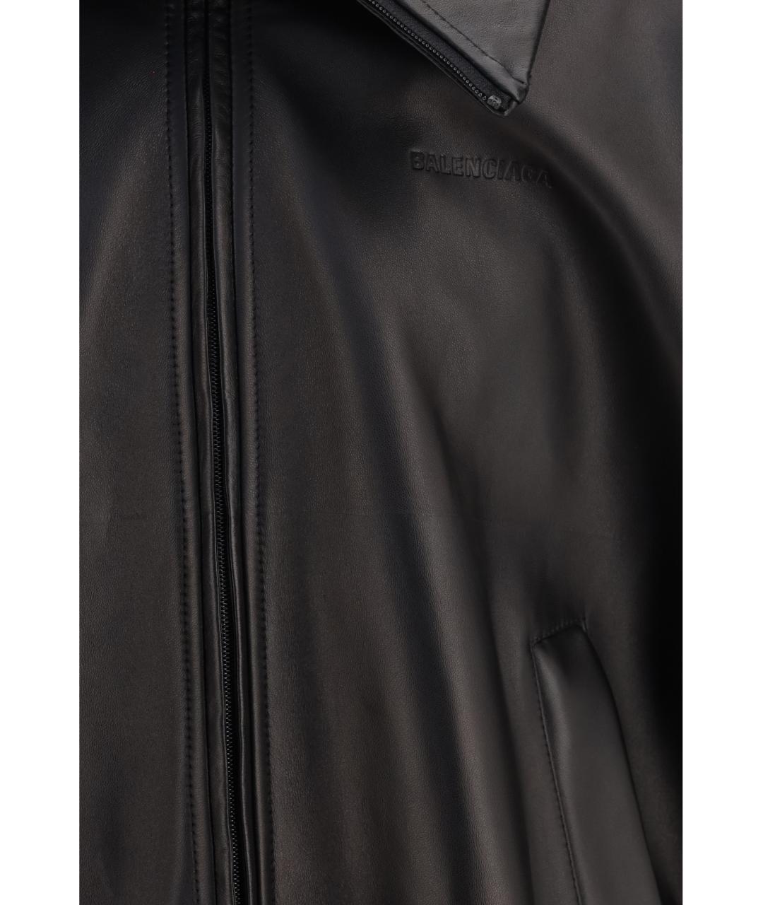 BALENCIAGA Черная кожаная куртка, фото 3