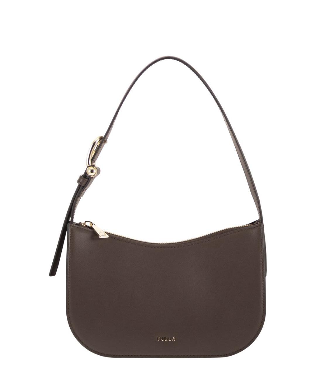 FURLA Коричневая кожаная сумка через плечо, фото 1