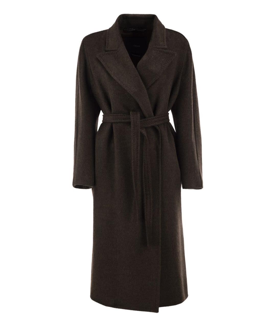 MAX MARA Коричневое шерстяное пальто, фото 1