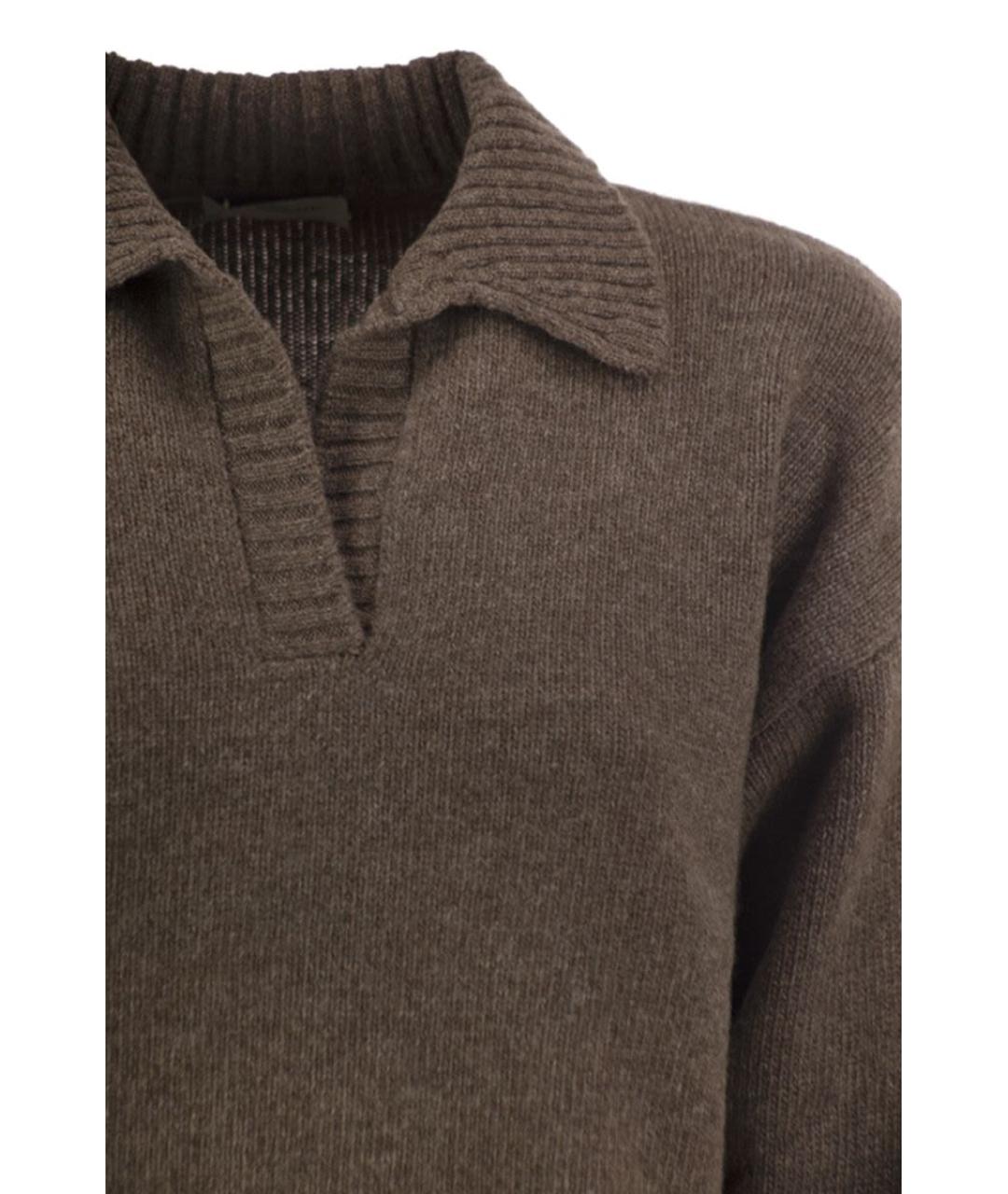 WEEKEND MAX MARA Коричневый шерстяной джемпер / свитер, фото 4