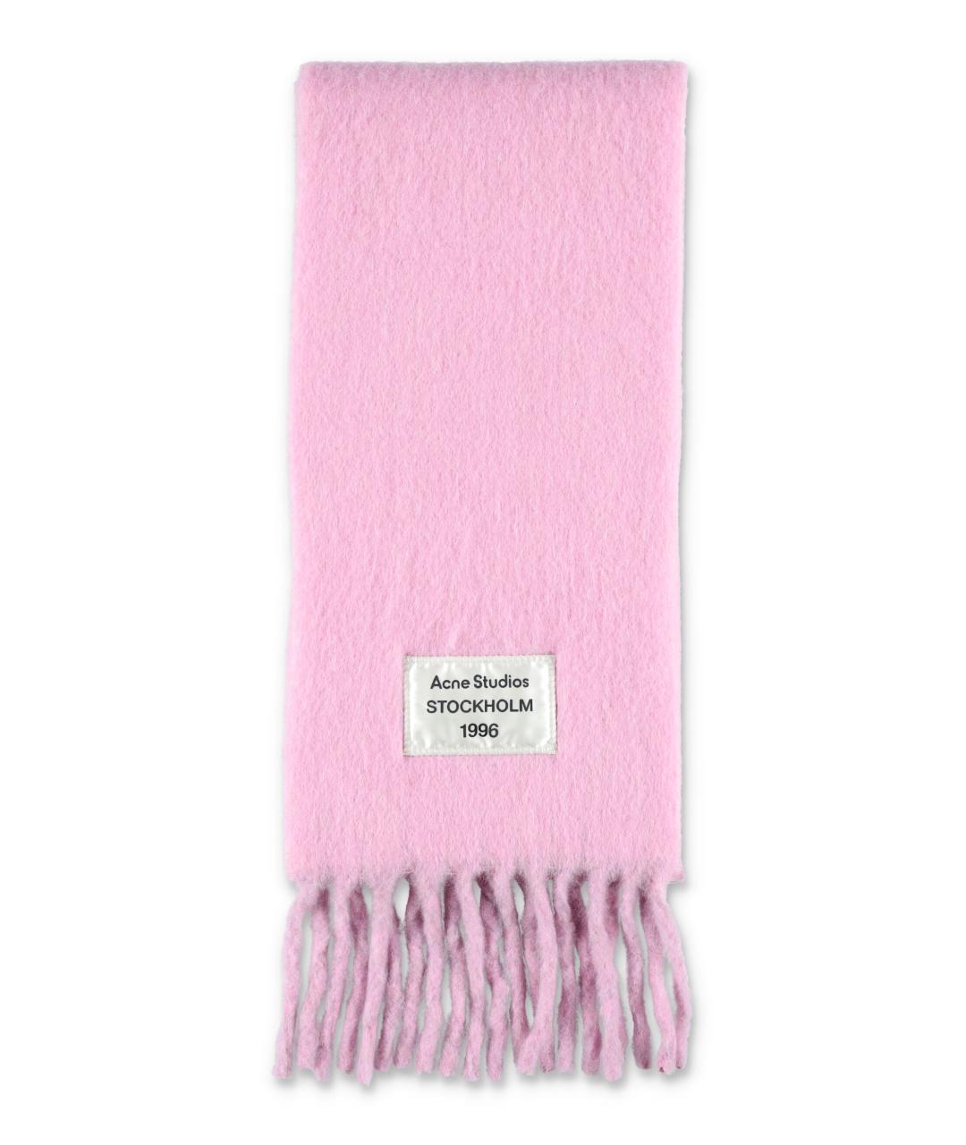 ACNE STUDIOS Розовый шерстяной шарф, фото 1
