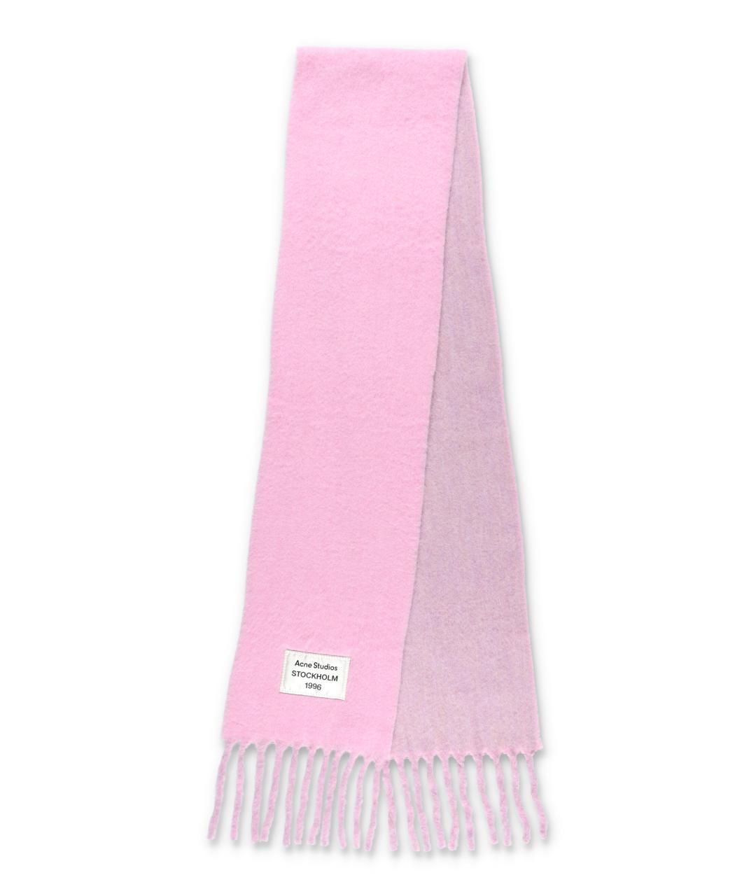 ACNE STUDIOS Розовый шерстяной шарф, фото 2