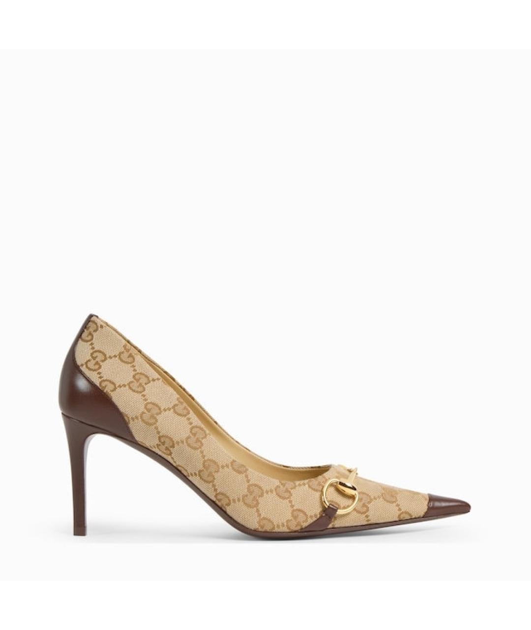 GUCCI Бежевые синтетические туфли, фото 3