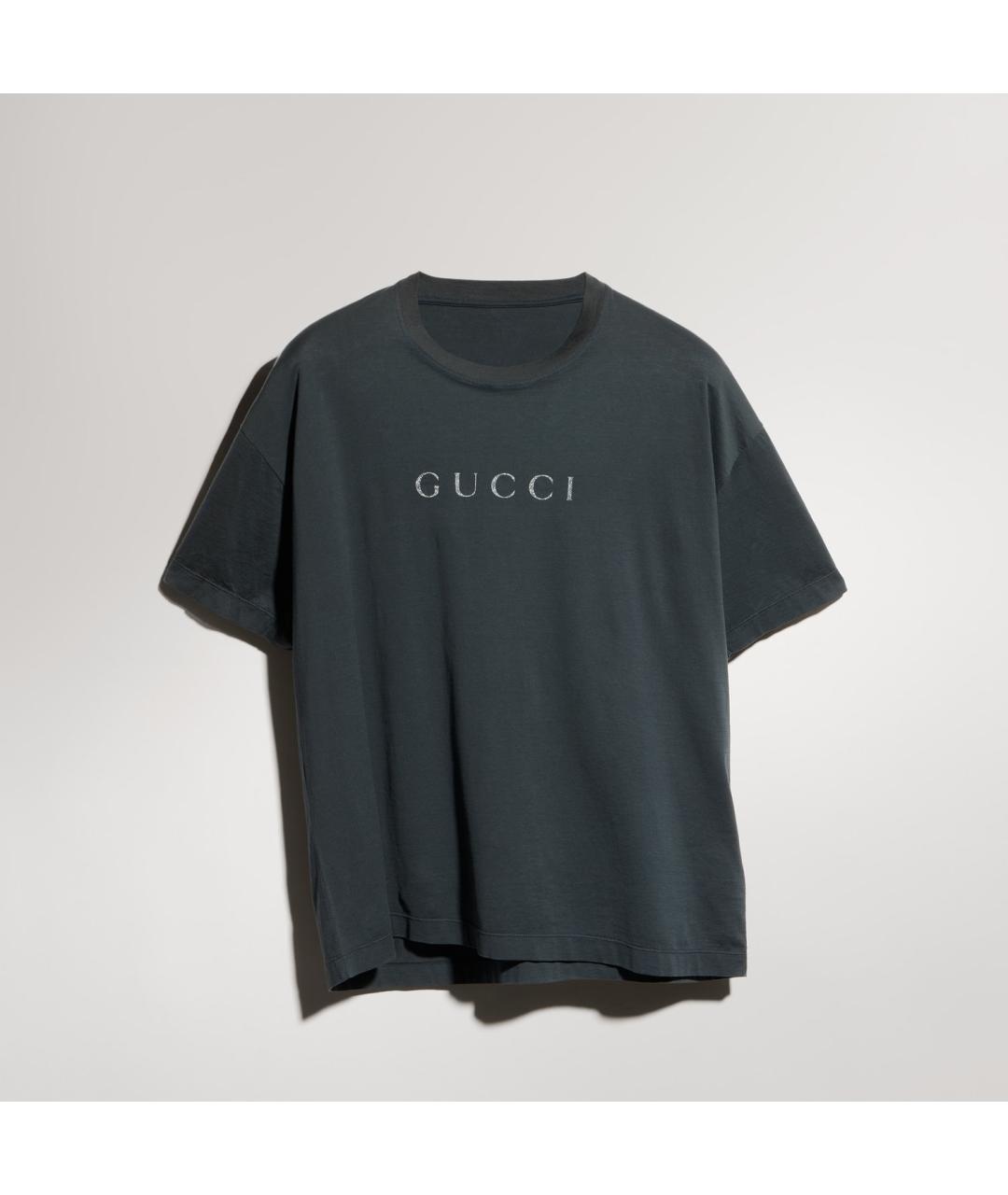 GUCCI Серая хлопковая футболка, фото 4