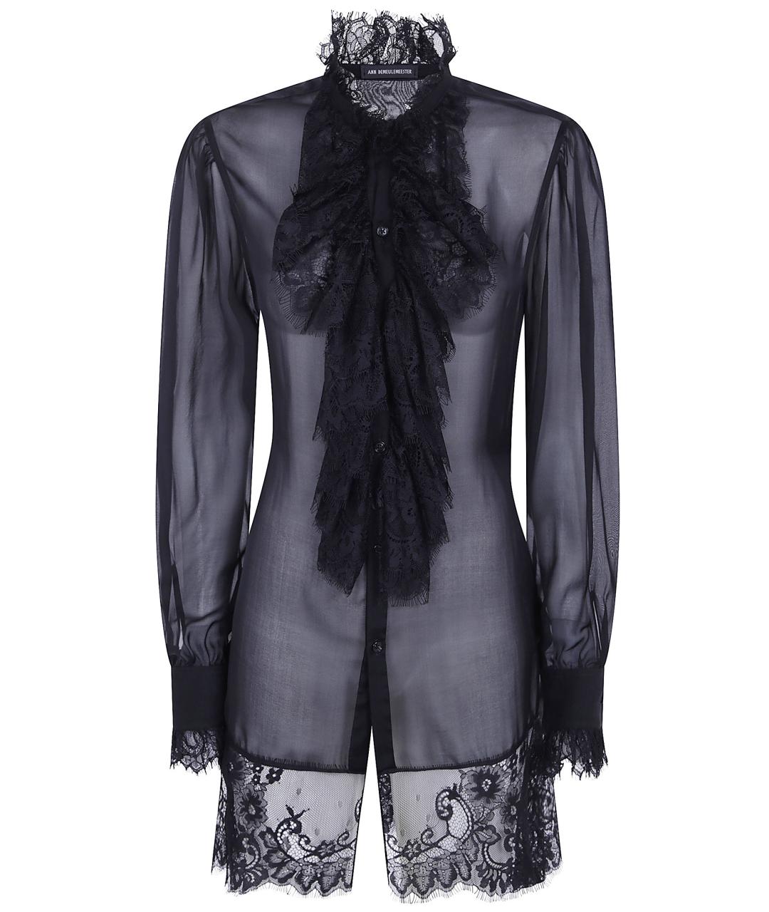 ANN DEMEULEMEESTER Черная шелковая рубашка, фото 1