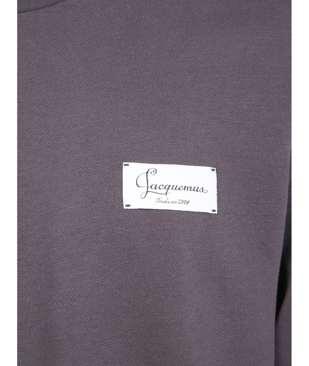JACQUEMUS Коричневая хлопковая футболка, фото 3