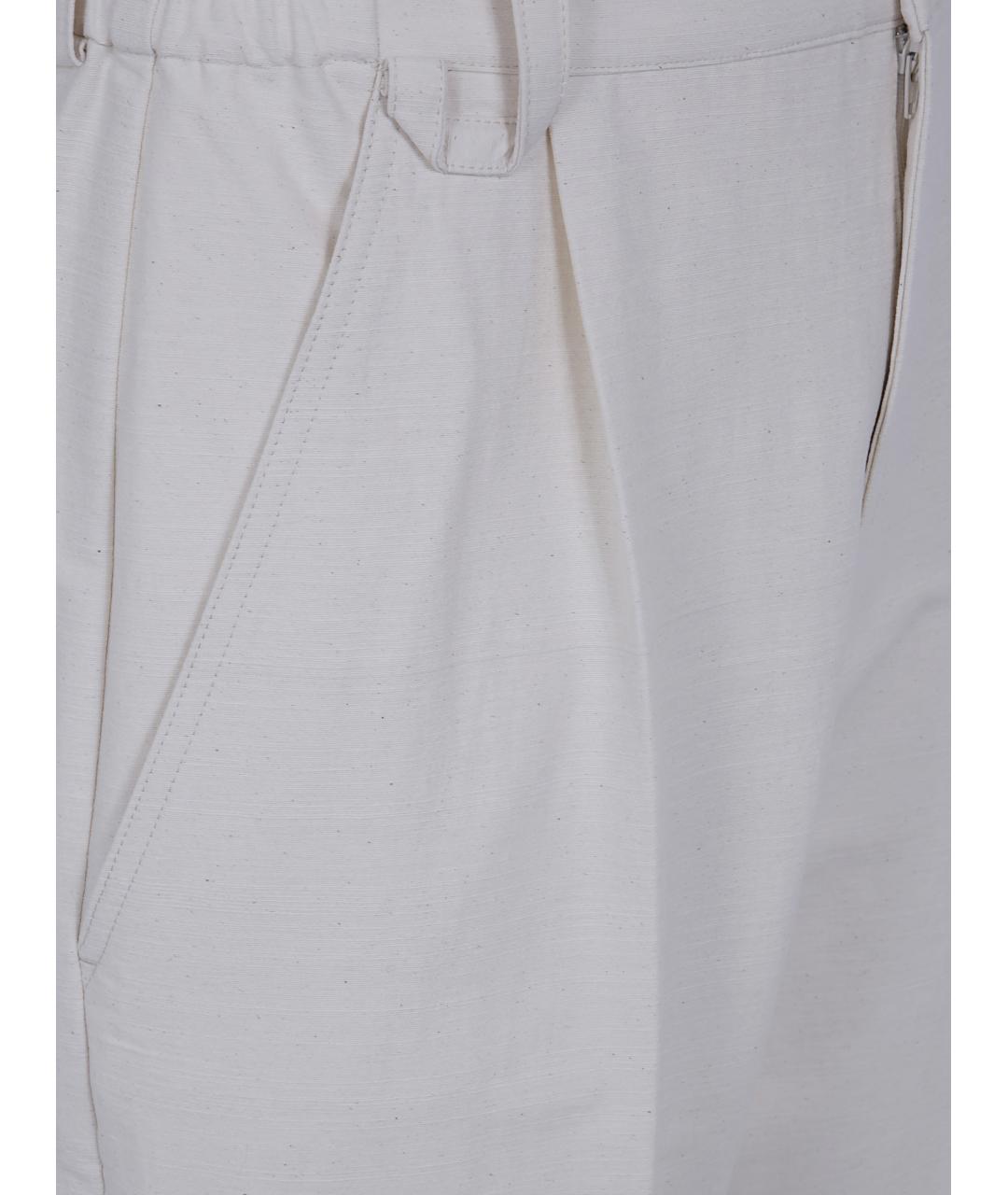 JACQUEMUS Белые хлопковые повседневные брюки, фото 3