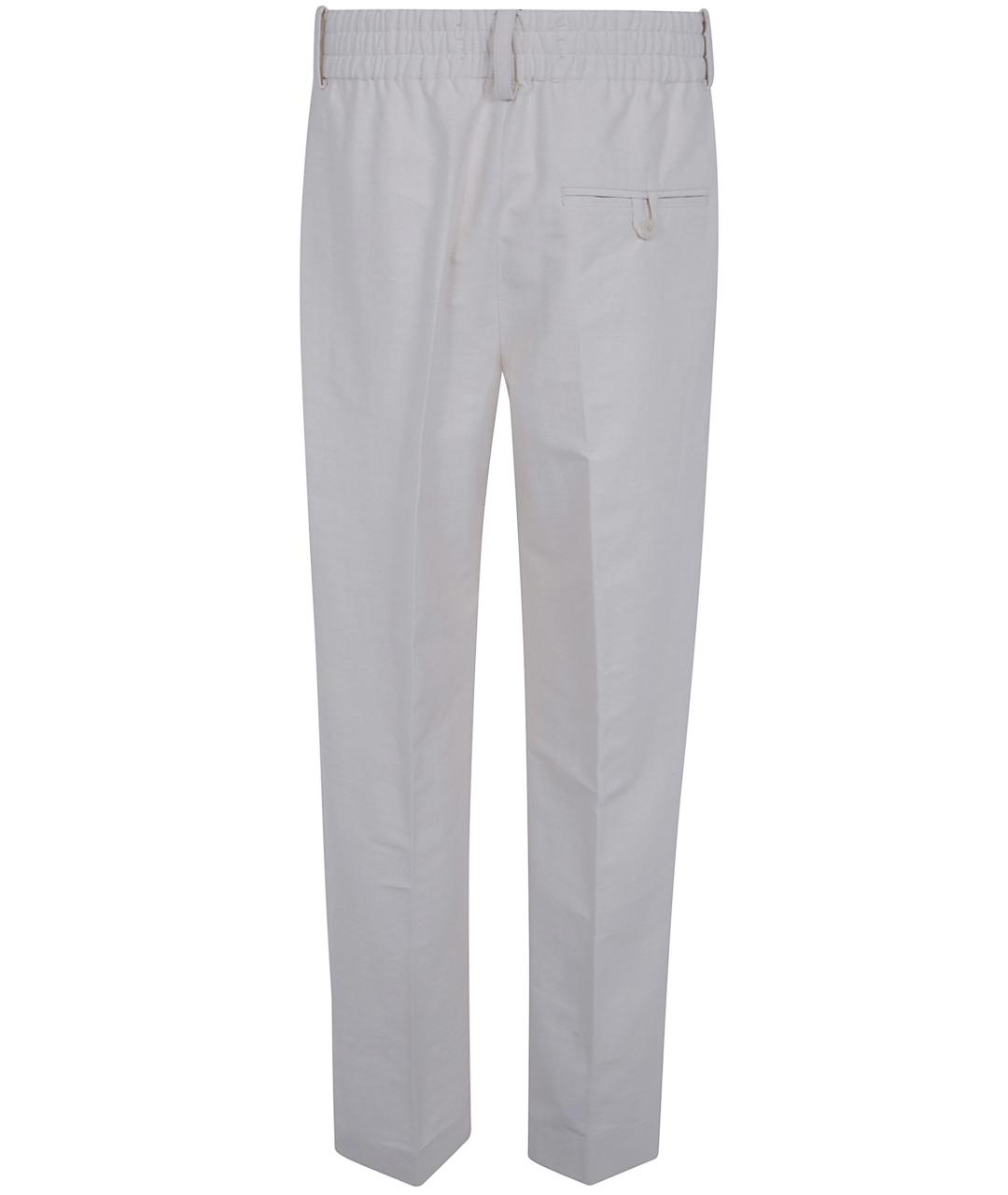 JACQUEMUS Белые хлопковые повседневные брюки, фото 2