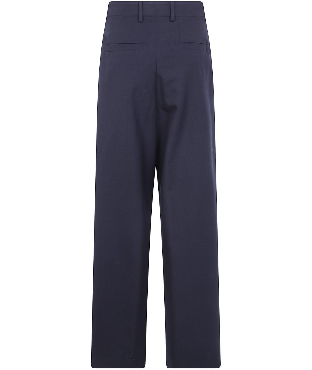 DRIES VAN NOTEN Черные шерстяные прямые брюки, фото 2