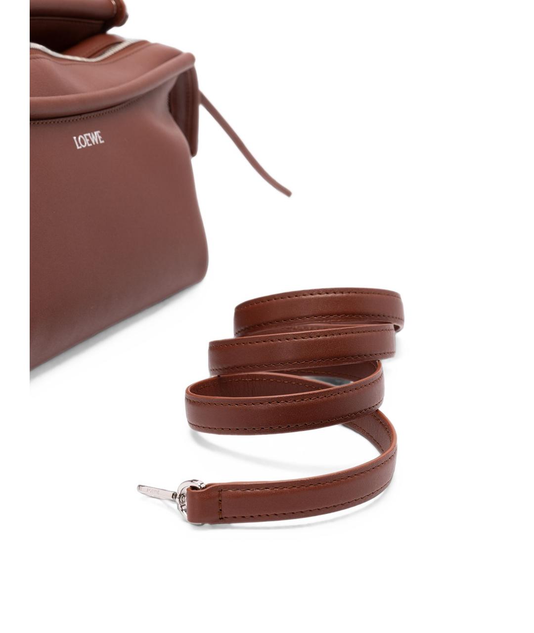 LOEWE Коричневая кожаная сумка через плечо, фото 2