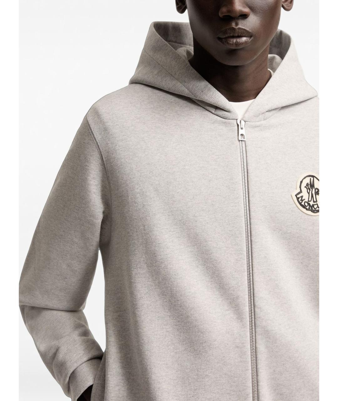 MONCLER Серый хлопковый кардиган, фото 5