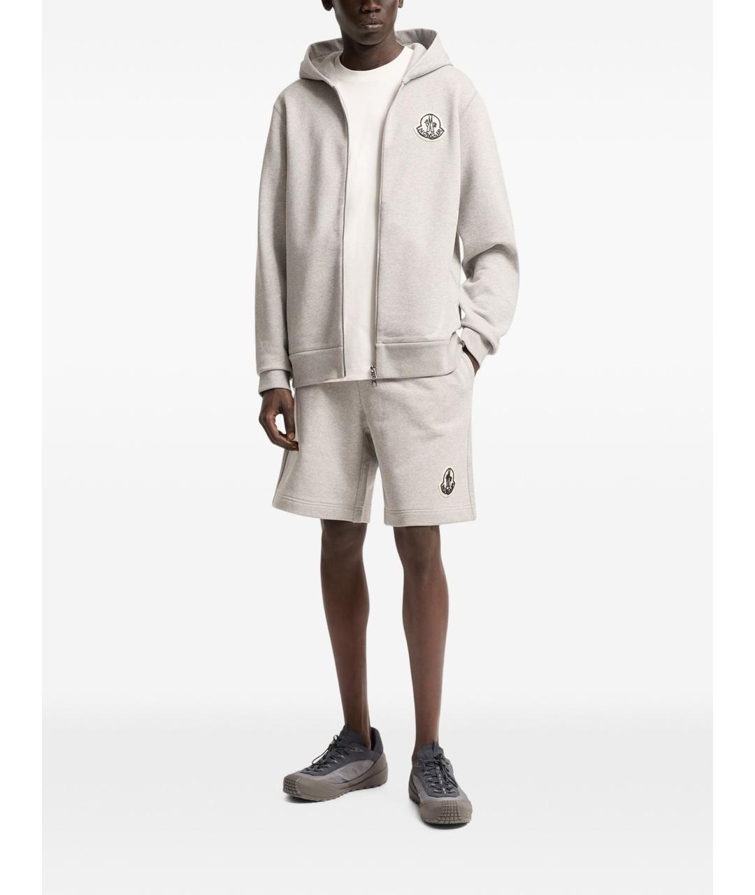 MONCLER Серый хлопковый кардиган, фото 3
