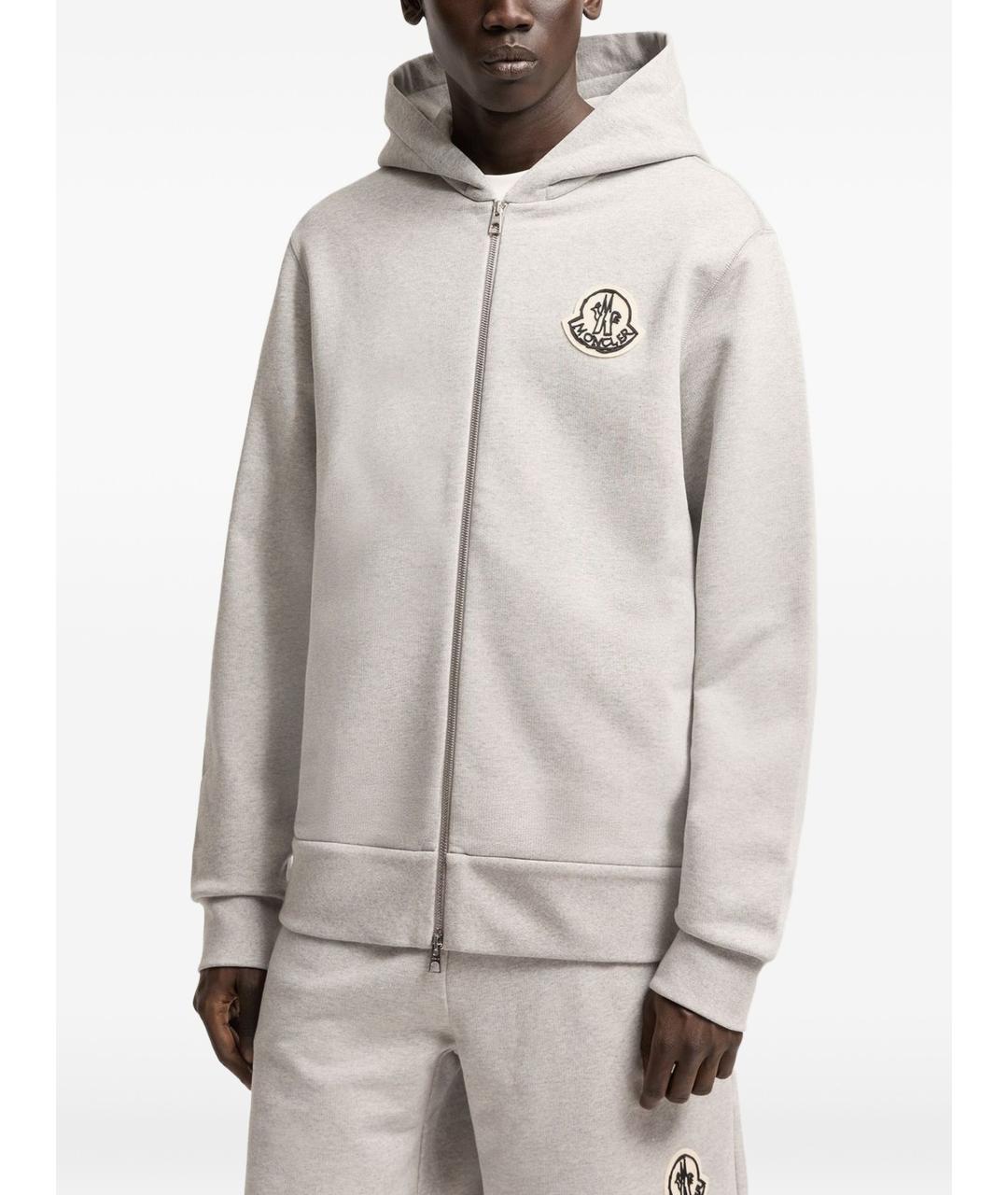 MONCLER Серый хлопковый кардиган, фото 2