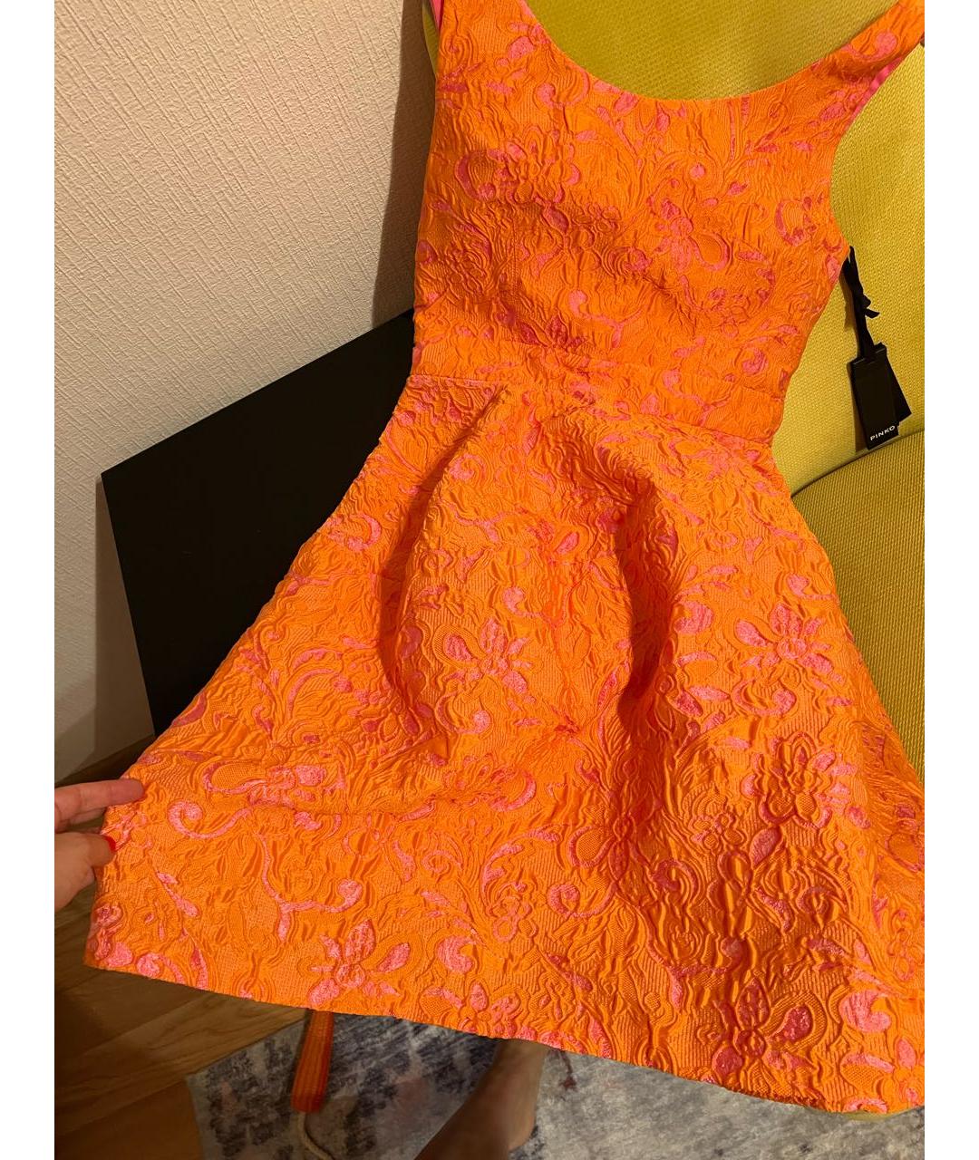 PINKO Оранжевое коктейльное платье, фото 2