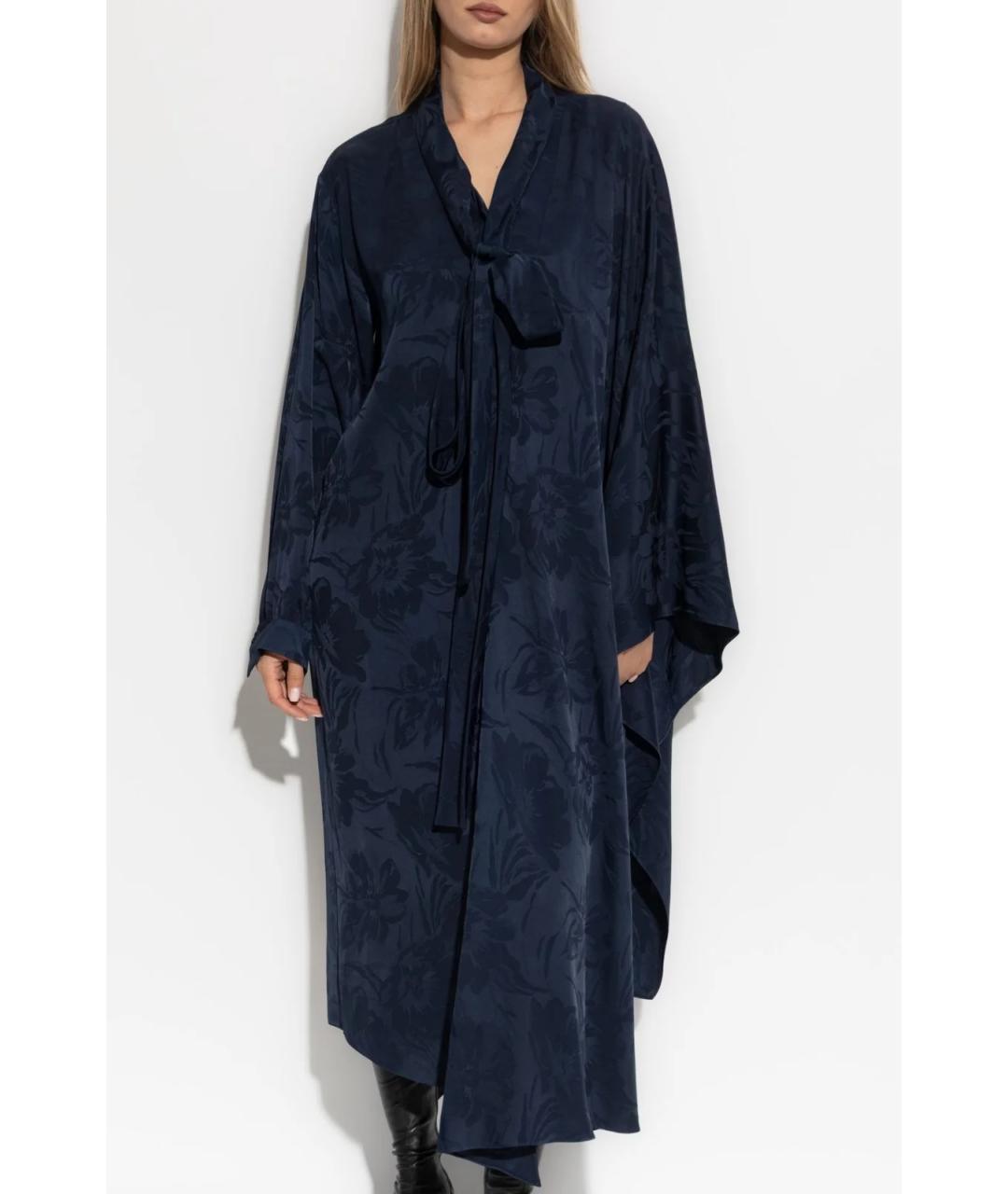 BALENCIAGA Темно-синее вискозное коктейльное платье, фото 2