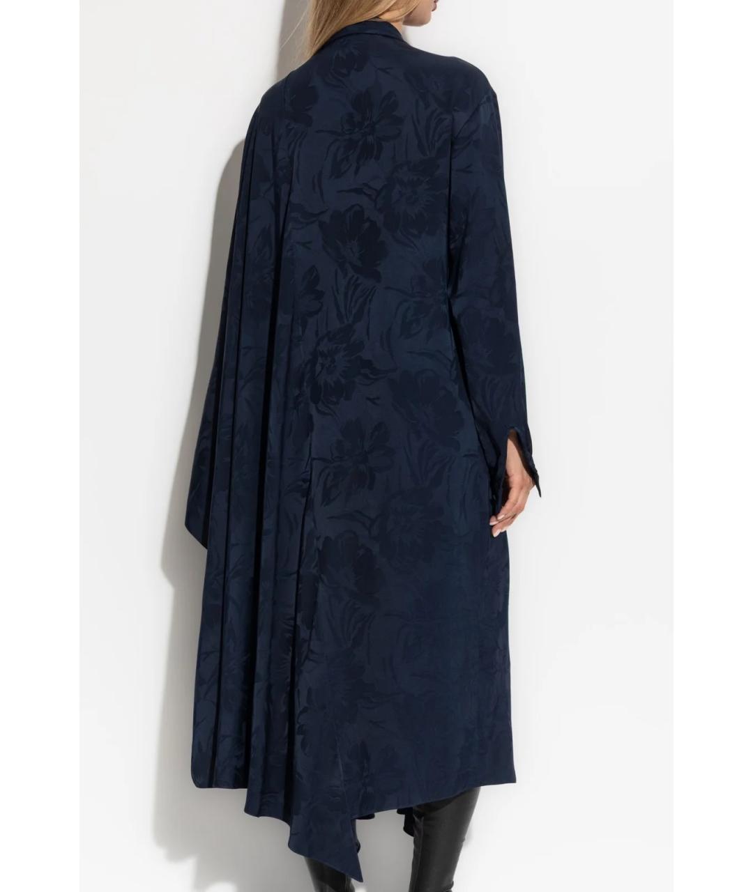 BALENCIAGA Темно-синее вискозное коктейльное платье, фото 3