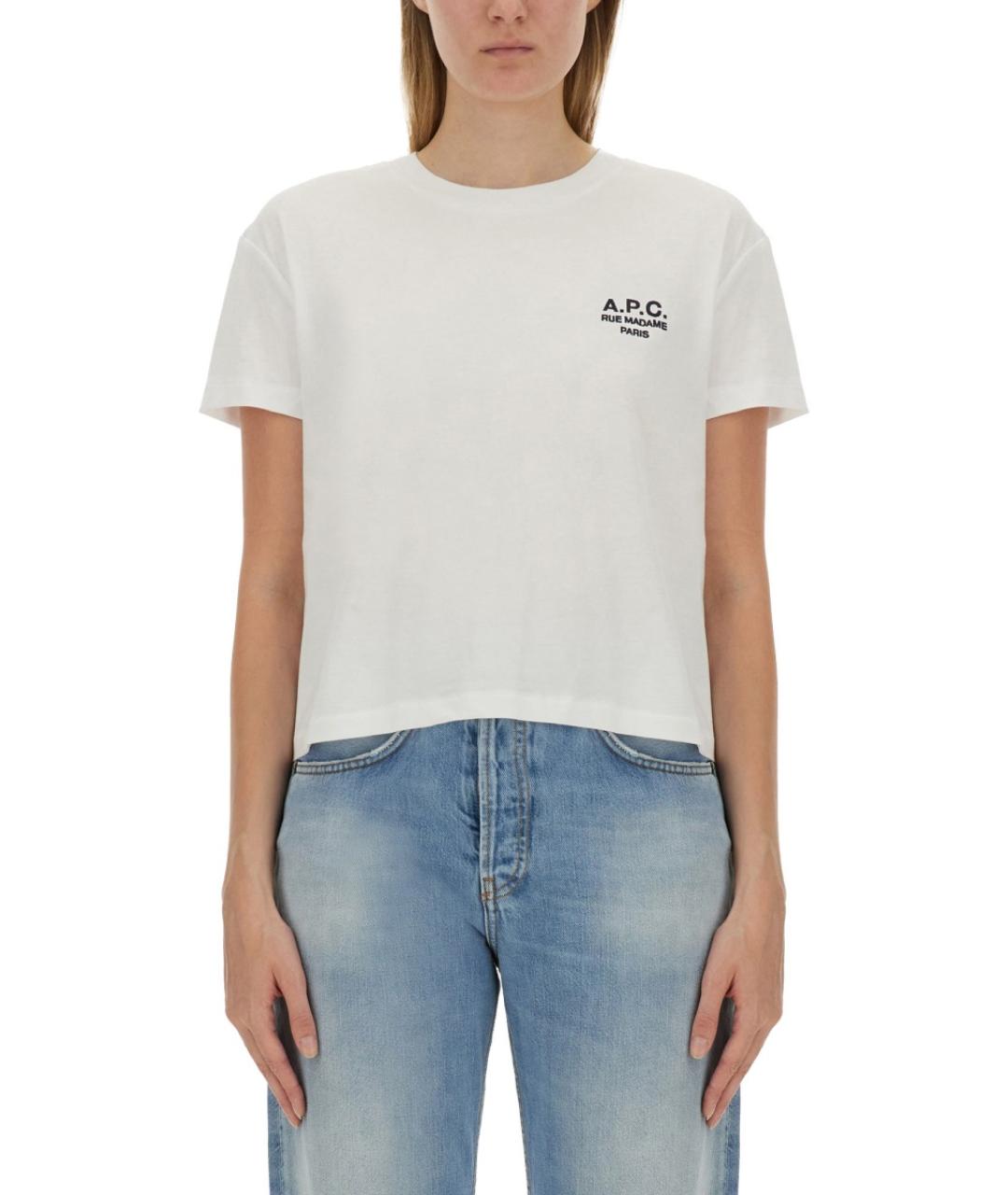 A.P.C. Белая хлопковая футболка, фото 3