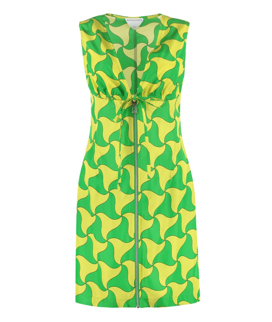 BOTTEGA VENETA Мульти шелковое повседневное платье, фото 1