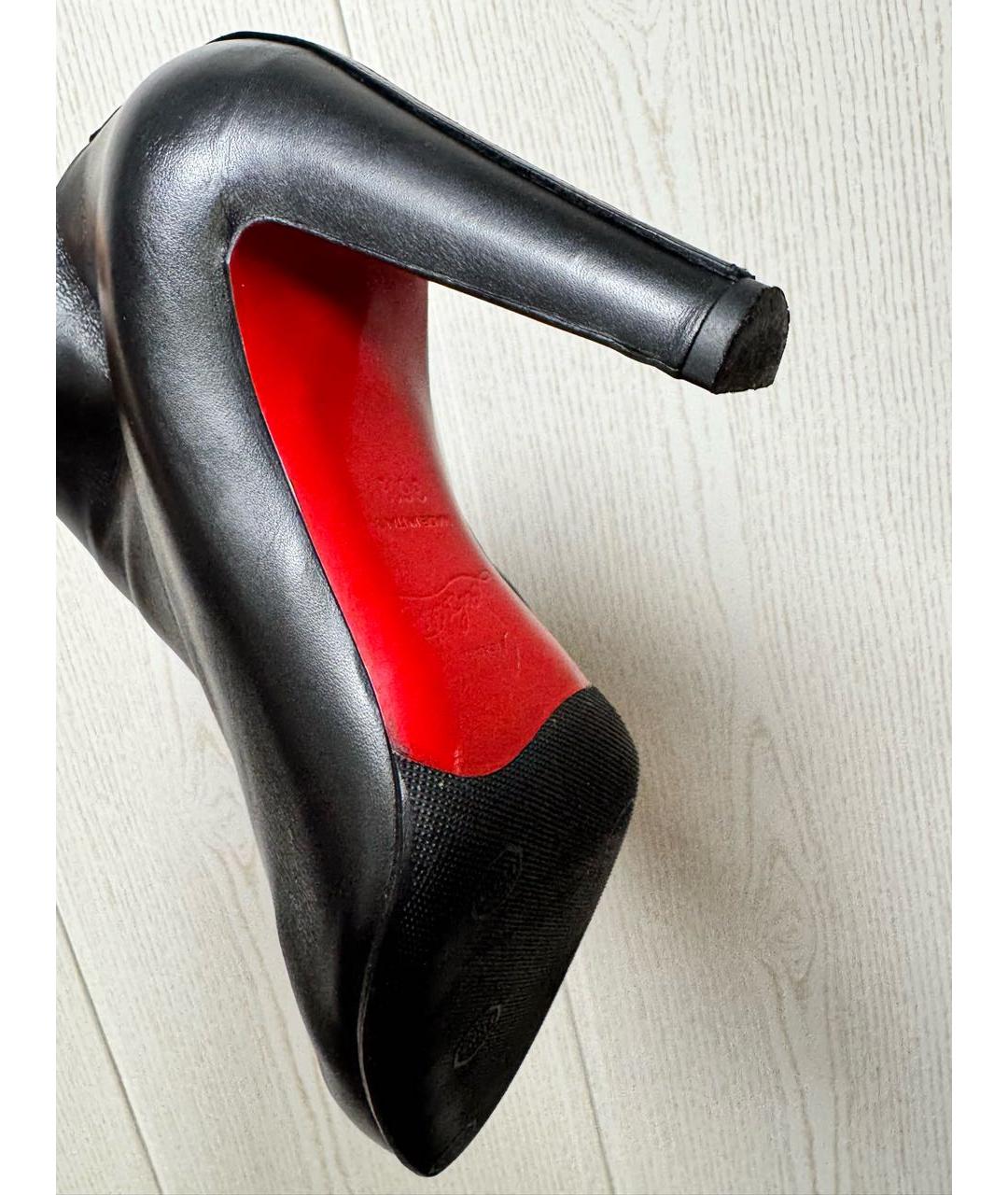CHRISTIAN LOUBOUTIN Черные кожаные ботильоны, фото 5