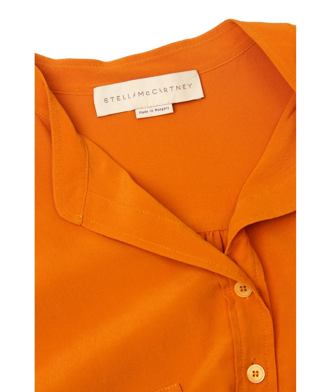 STELLA MCCARTNEY Оранжевая шелковая блузы, фото 4