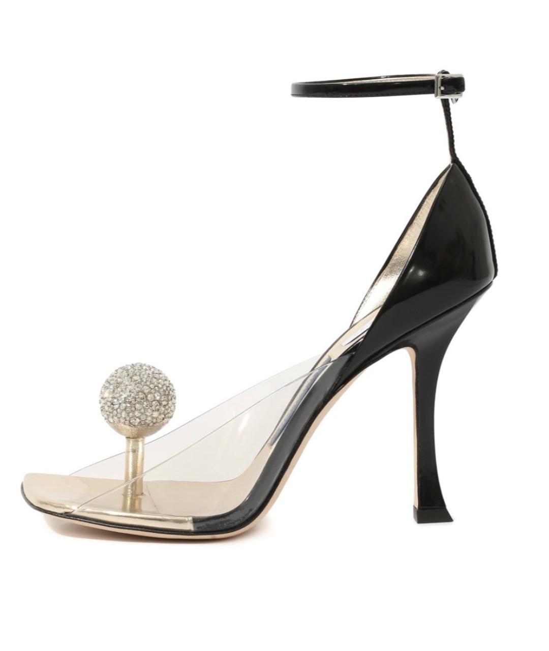JIMMY CHOO Черные кожаные босоножки, фото 3