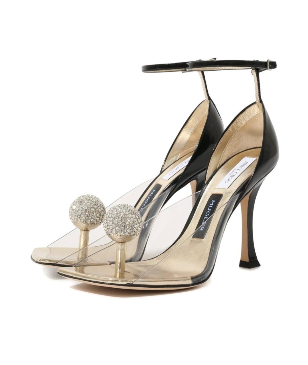JIMMY CHOO Черные кожаные босоножки, фото 2