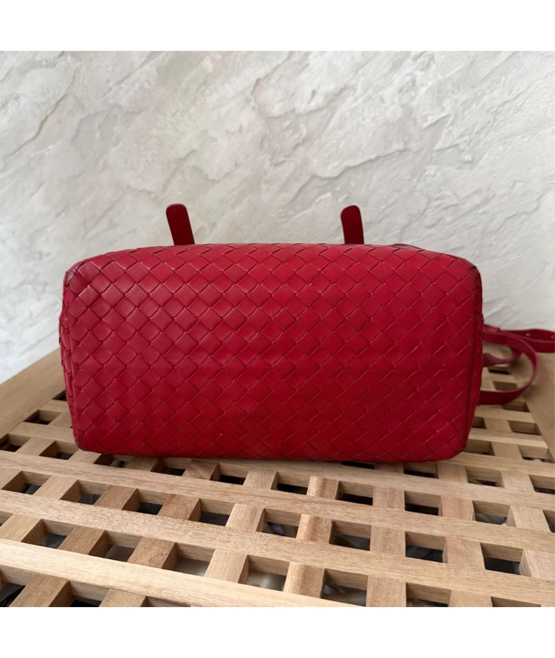 BOTTEGA VENETA Бордовая кожаная сумка через плечо, фото 5