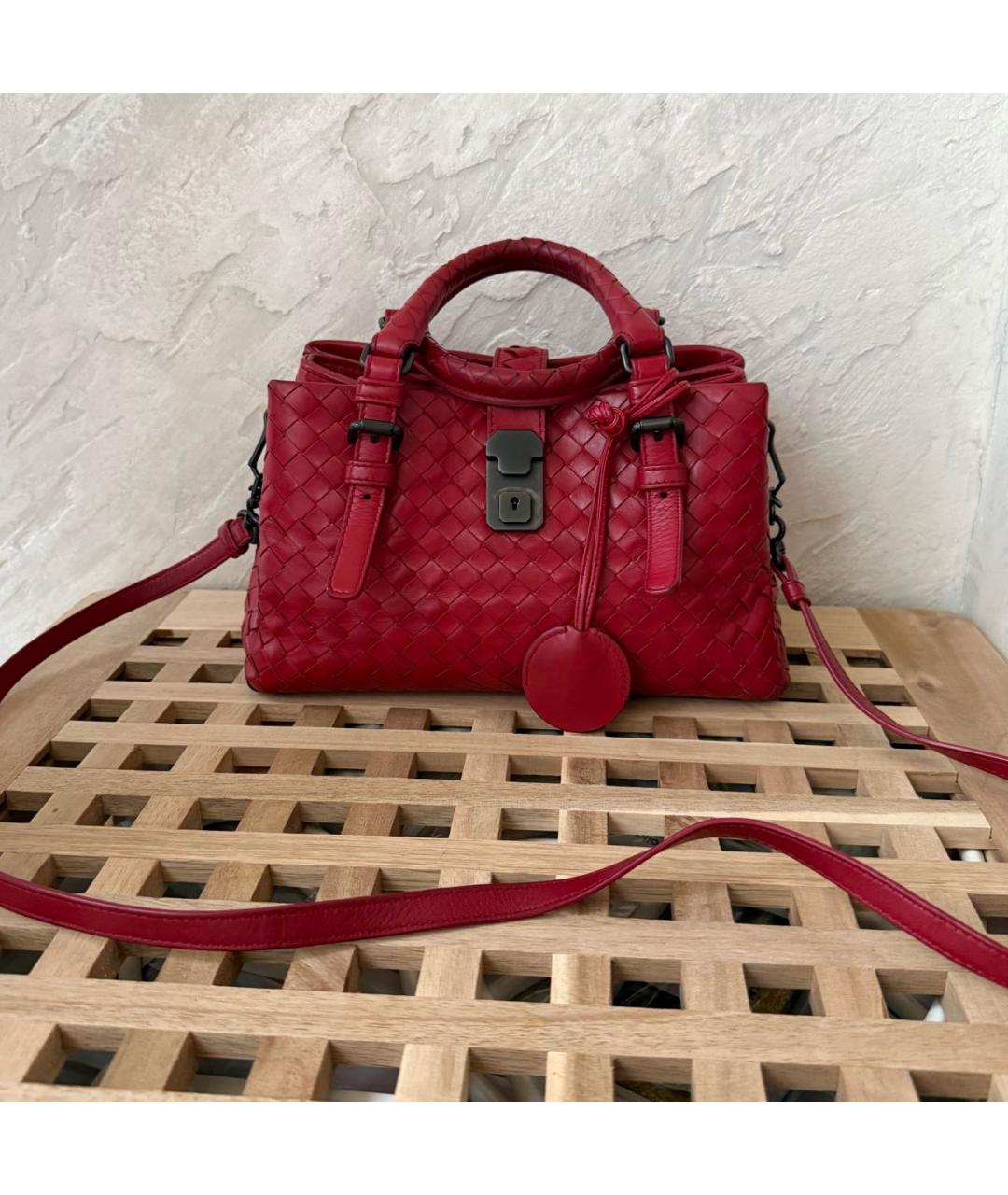 BOTTEGA VENETA Бордовая кожаная сумка через плечо, фото 9