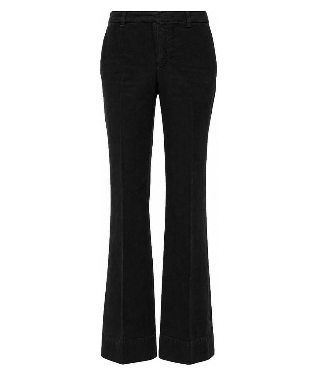 SAINT LAURENT Черные хлопковые прямые брюки, фото 7