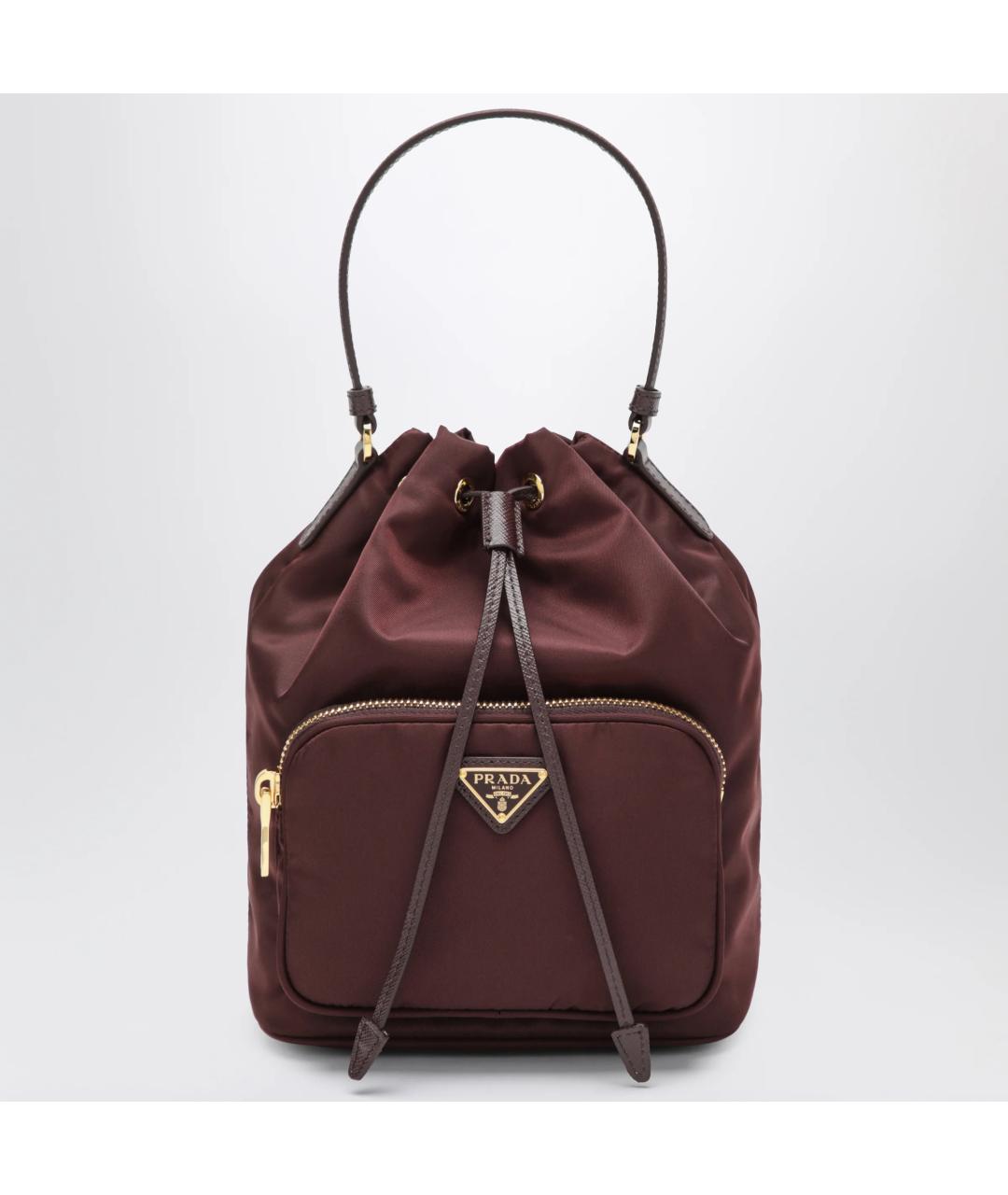 PRADA Бордовая тканевая сумка тоут, фото 2