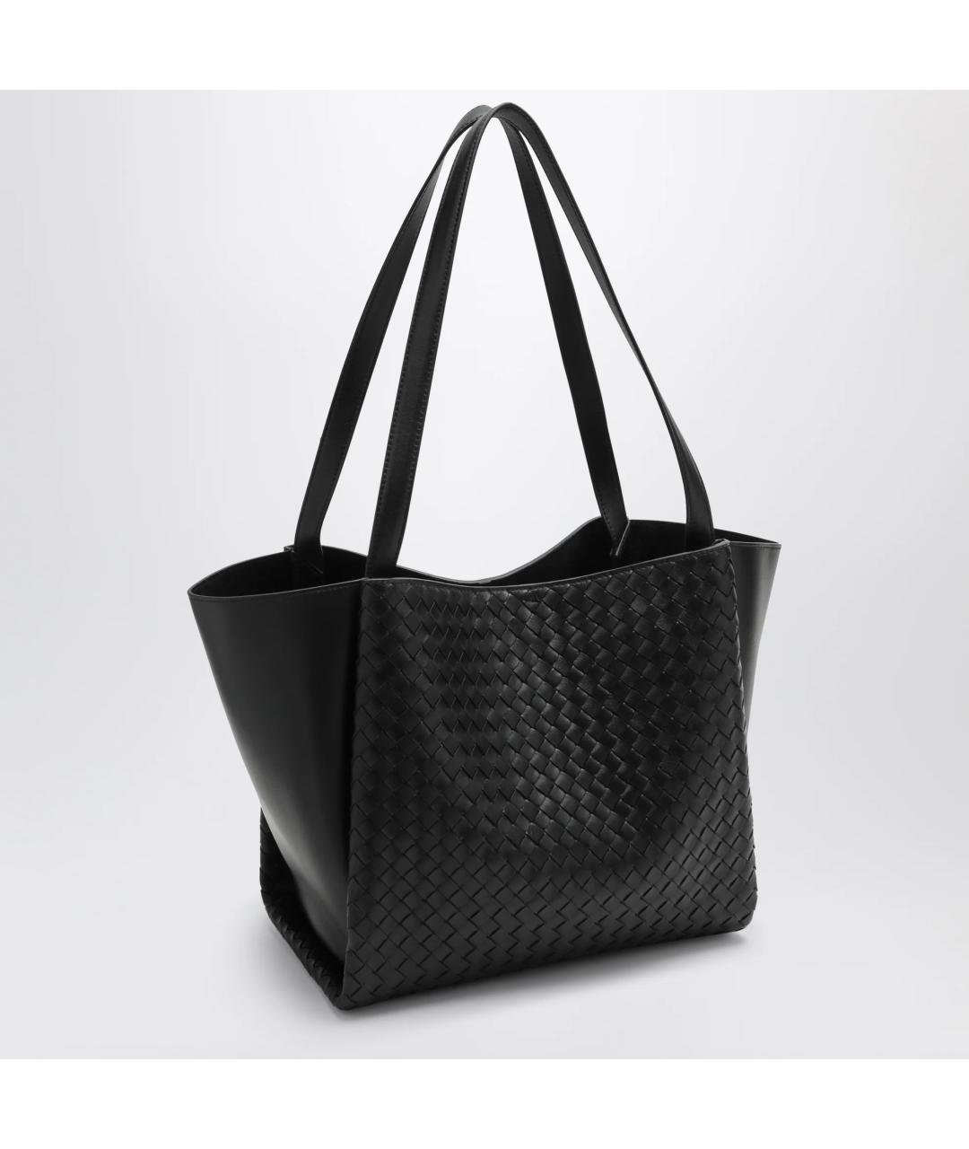 BOTTEGA VENETA Черная кожаная сумка тоут, фото 2